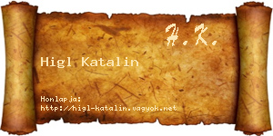Higl Katalin névjegykártya