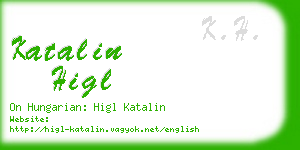 katalin higl business card